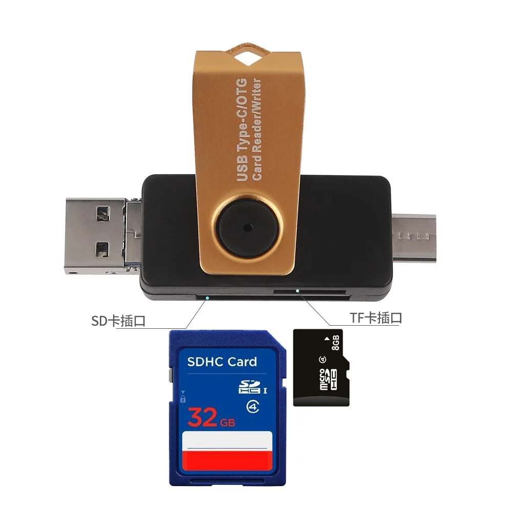 SD/Micro Card Reader, USB Type C Micro USB OTG Adapter and USB 3.0 Portable  Memory Card Reader|