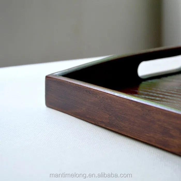 Japanese Style Large Size Camphor Wooden Tea Tray Warm Home Furnishing Wooden Storage Disc Fruit Dishes Tray With Ears