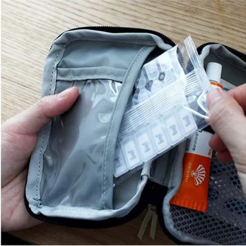 Многофункциональный портативный комплект первой помощи, Аварийная сумка для лекарств из хлопчатобумажной ткани, сумка для первой помощи, контейнер для таблеток, контейнер для таблеток, дорожный контейнер