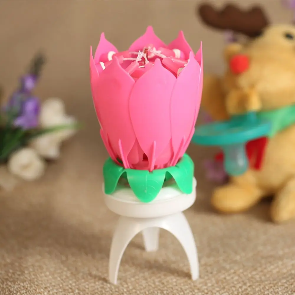 Musical Lotus Candle Creative Rotating Birthday Candle Electric Birthday  Cake Candles Flower Candle Reusable Birthday Candle - AliExpress