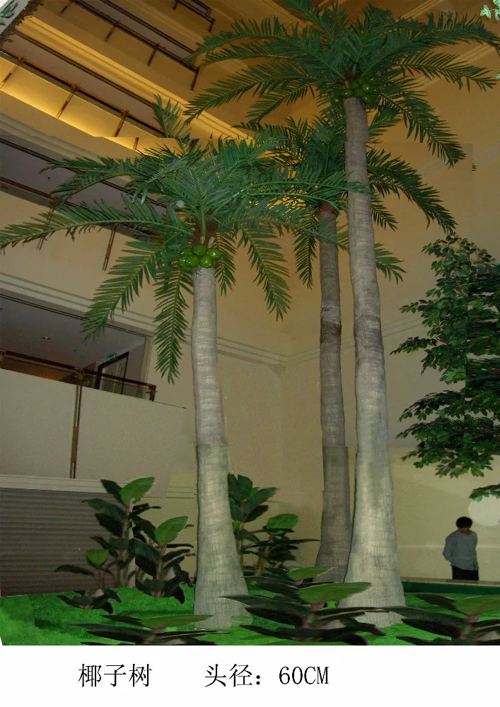 Windproof Ornamental Palm Trees Artificial Coconut Tree Outdoor Indoor Decoration