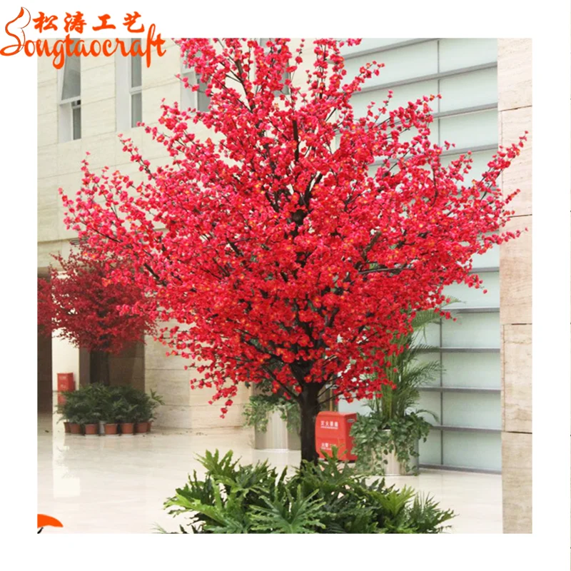 St Cr26赤い色の人工桜の木赤い絹の花の木特別なカスタム花 Buy Red Blossom Tree Red Silk Flower Trees Special Custom Blossom Product On Alibaba Com