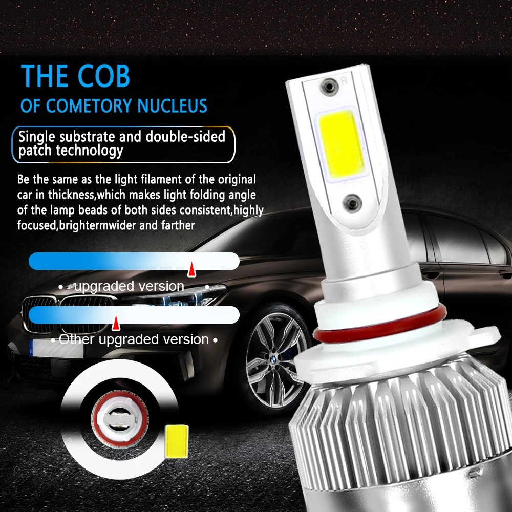 Jeu d'ampoules LED pour voiture avec douille H11, COB LED