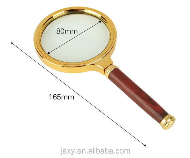 90mm Gold-Plated Magnifier 10X Real Glass Magnifying Glass With Flower  Handle