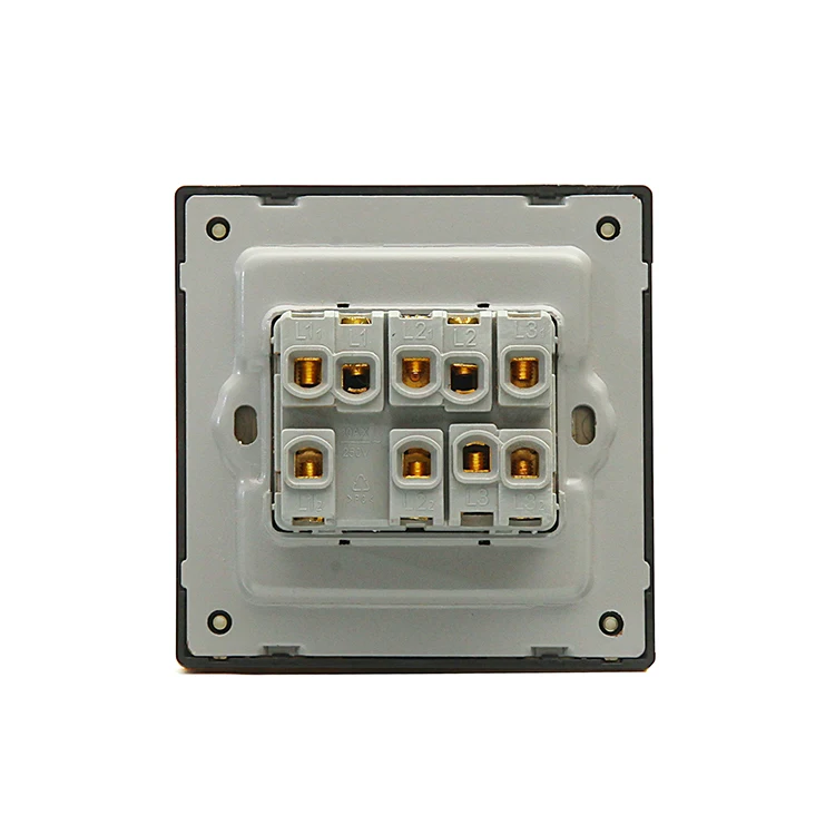 Wholesale OEM UK Standard 10A Metal Light Wall Switch 1/2/3/4 Gang Wall Light Switch for Home