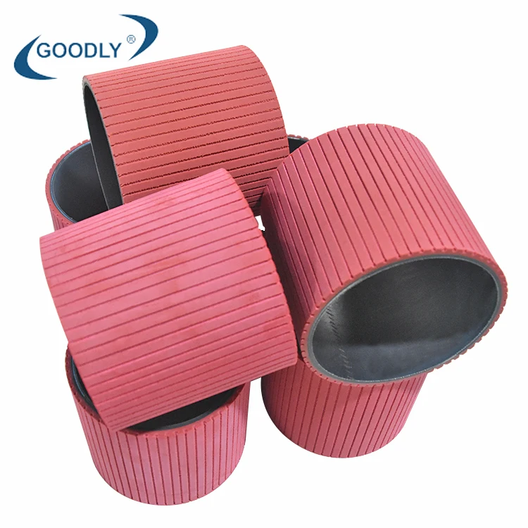 
Высоко Качестенные промышленные Длина 305 мм бесшовные рифленая красное резиновое покрытие плоский ремень оповещают машина пояса 