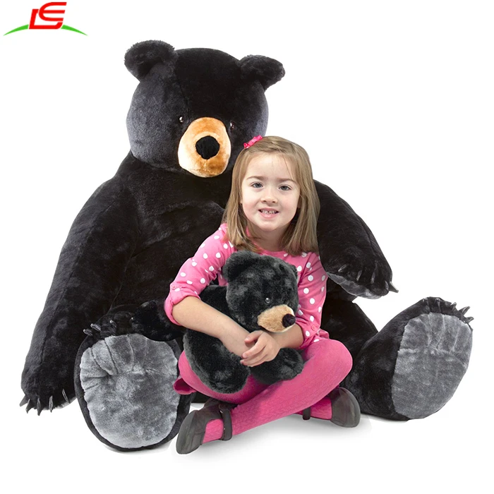 Giant Black Bear And Baby Cub Lifelike Stuffed Animals Bear Plush