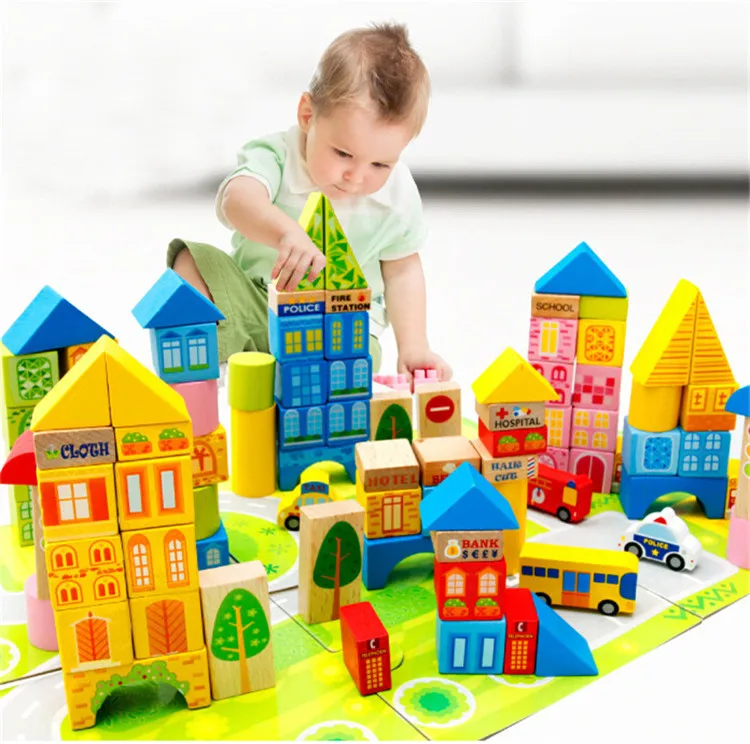 FQ бренд оптовые хит продаж просвещение 100 шт. городской трафика сцена мини деревянные магнитные