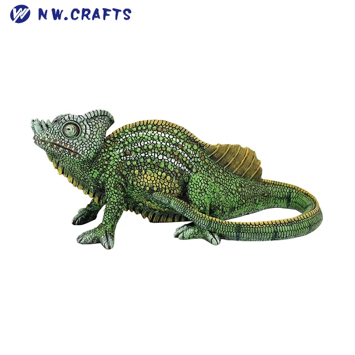 Custom Colorful Resin Horned Toad Lizard,Iguana,Tropical Gecko,Chameleon Statue Polyresin Reptile Figurines