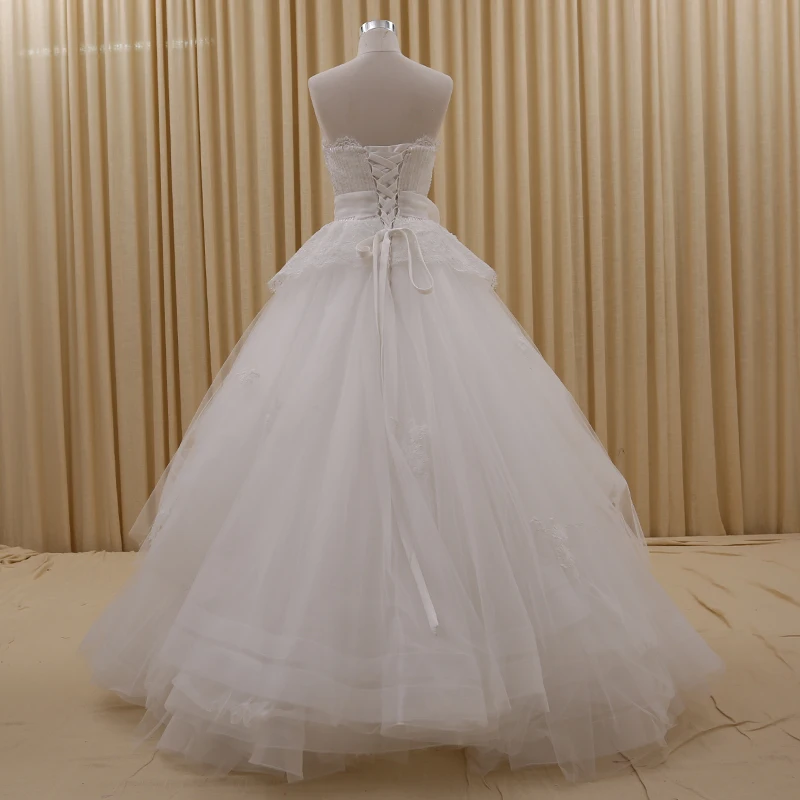 RSM66105 vestido de baile organza ruffle saia vestidos de casamento de  cristal frisada vestido de noiva