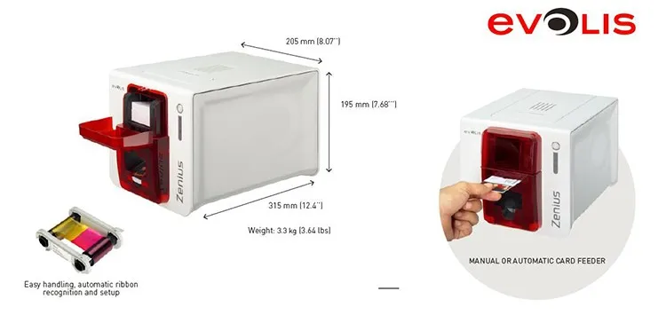 Student Employee School Government ID Card Evolis Zenius Single Side Plastic PVC ID Card Printer