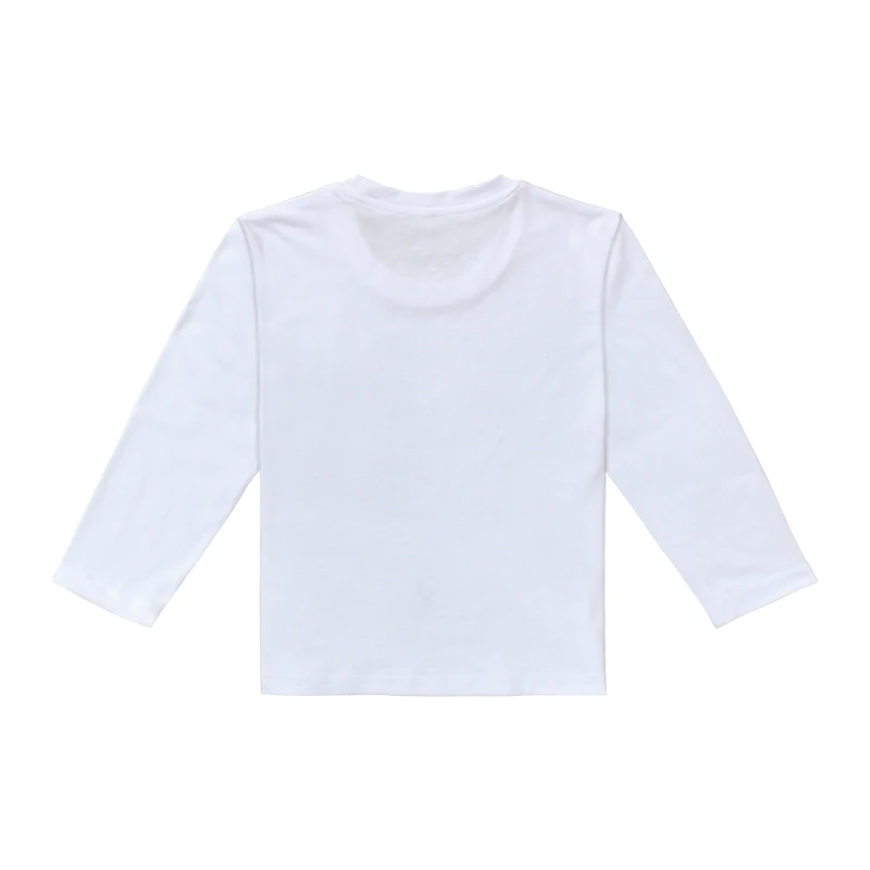 100% полиэстер, унисекс, Детская футболка без рисунка с длинным рукавом, оптовая продажа, футболка без рисунка с сублимационным принтом на заказ