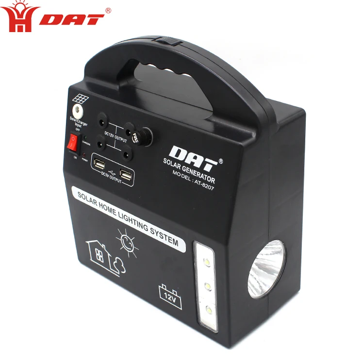 AT-8207 DAT DC 12v Battery Solar Lighting System - 4 LED Bulbs