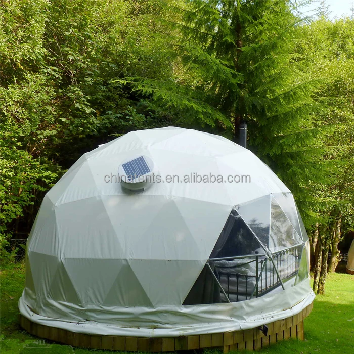 Source geodesic winter dome / 6m circle tent with solar fan on m