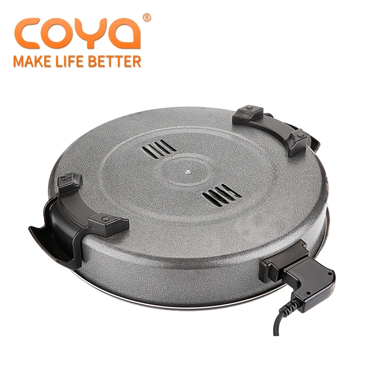 Serving Plate Electric Cake Baking Round Grill Pizza Pan Cooker Glass Lid