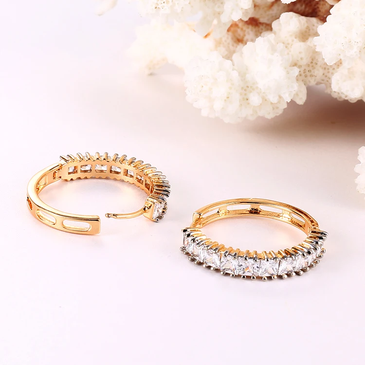 Latest Simple Style Beautiful Gold Plated CZ Bali Round Earring Designs for Women