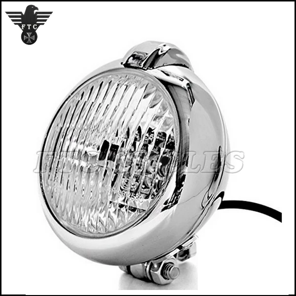 Chrome Clear Lens Vintage Motorcycle Headlight for Harley