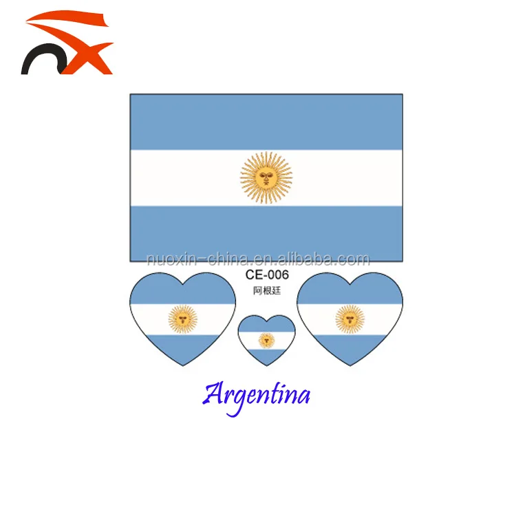 Source Custom fashion decoration Argentina flag tattoo stickers on m.alibaba.com