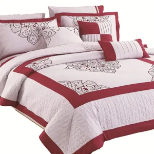 KOSMOS Bed Microfiber Embroidery Lace Bed Comforter