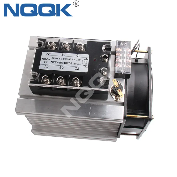 100A 32V DC до 480V AC трехфазное полупроводниковое реле твердотельное реле с теплоотводом