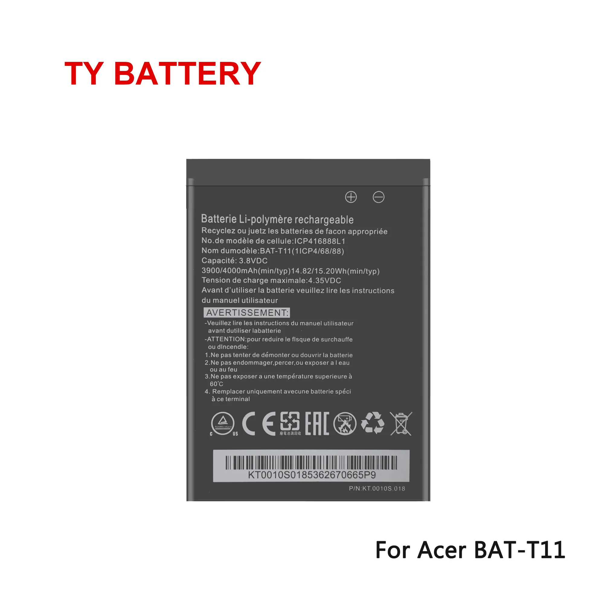 4000 мА/ч высокое качество ICP416888L1 BAT-T11 батарея для Acer Liquid T03 T04 Z630 Z630S батареи мобильного