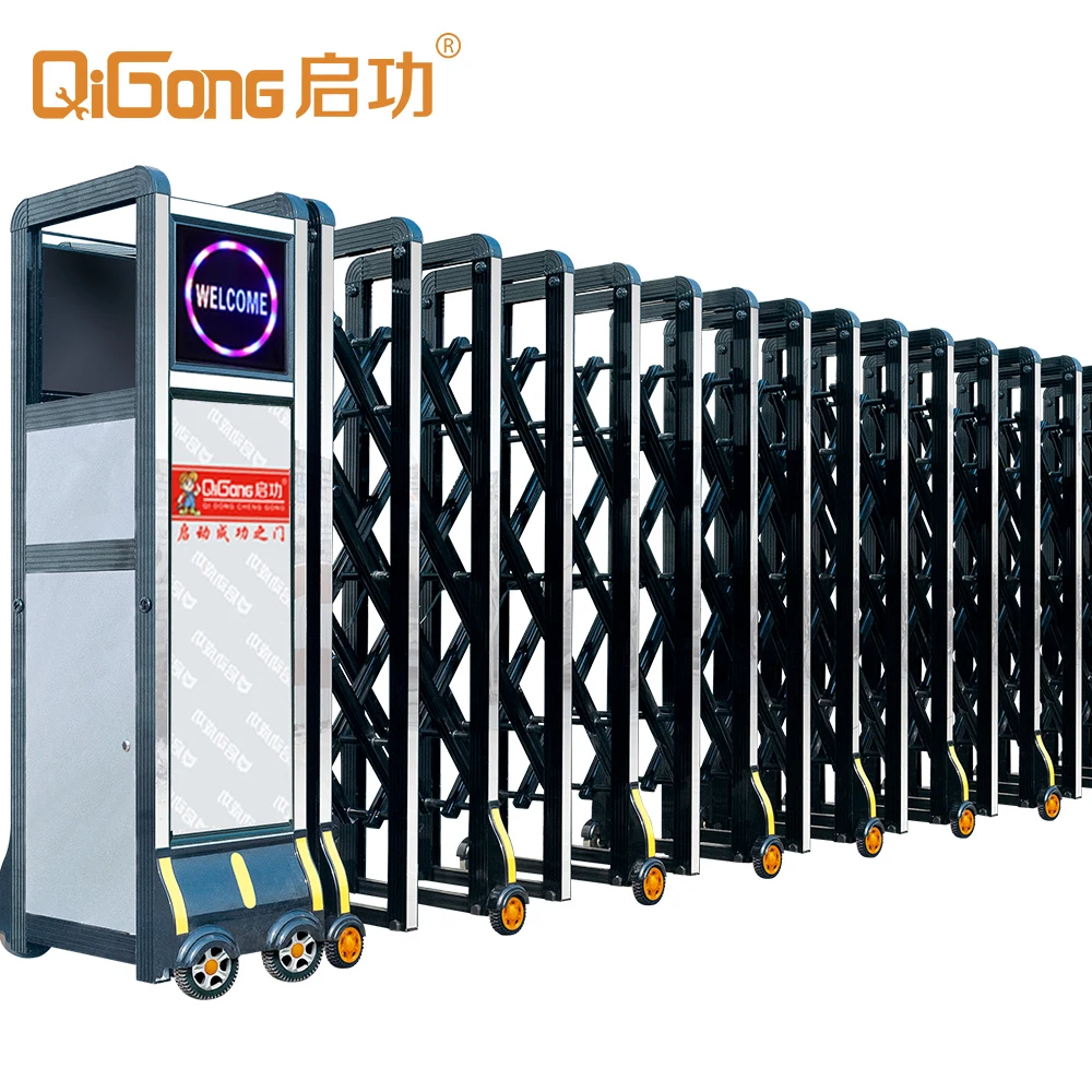 Gate Elastic Automatic Entry Gate Commercial Entrance Folding Black Industrial Wireless Control Box and Remote Control CN;GUA