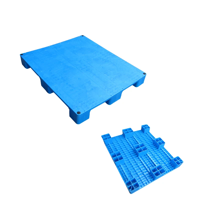 Cheap euro flat top floor stacking blue hdpe plastic pallet