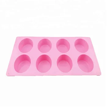 New Arrival DIY Handmade Soap Molds 8 Cubes Oval Shape Silicone Soap Molds for Wholesale