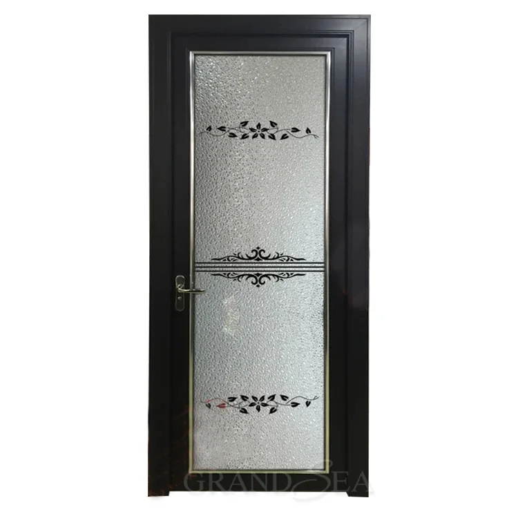 Beautiful Glass Decorative Design Types of Aluminum Door Bathroom