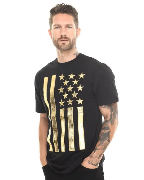 Mens Designer Tshirts With Vertical Metallic Gold Flag On Front Buy Mens Designer Tshirts Tshirt Design Tshirt With Gold Flag Front Product On Alibaba Com