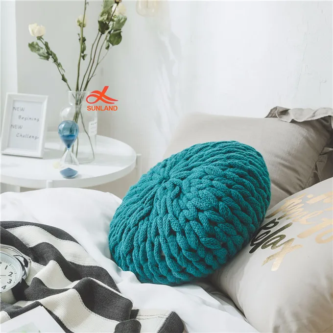 Round shops knitted cushion