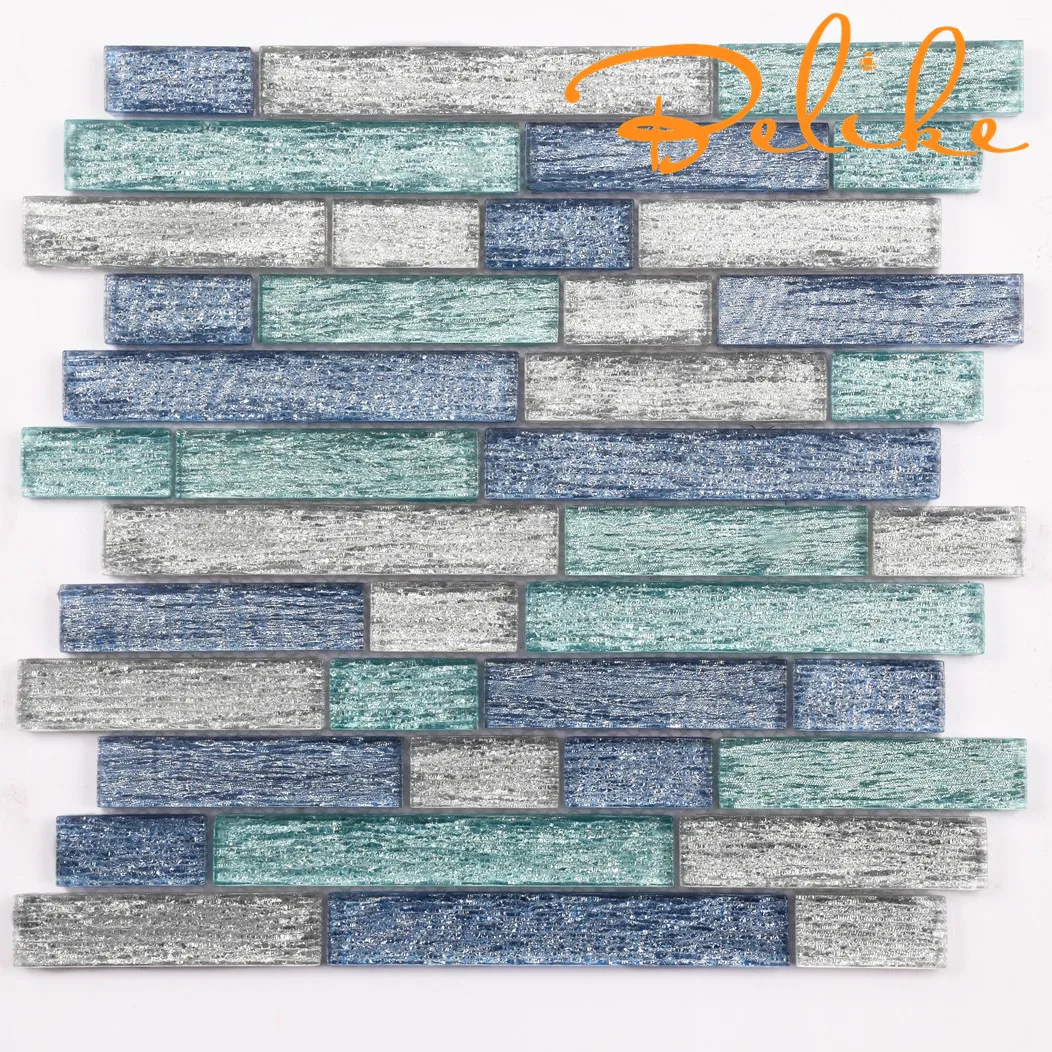 Glass Colour Blend Mosaic Tile Linear Featured Wall Cladding Kitchen Backsplash Tactile Swimming Pool Charming Blue Textures Buy Glass Colour Blend Mosaic Tile Linear Featured Wall Cladding