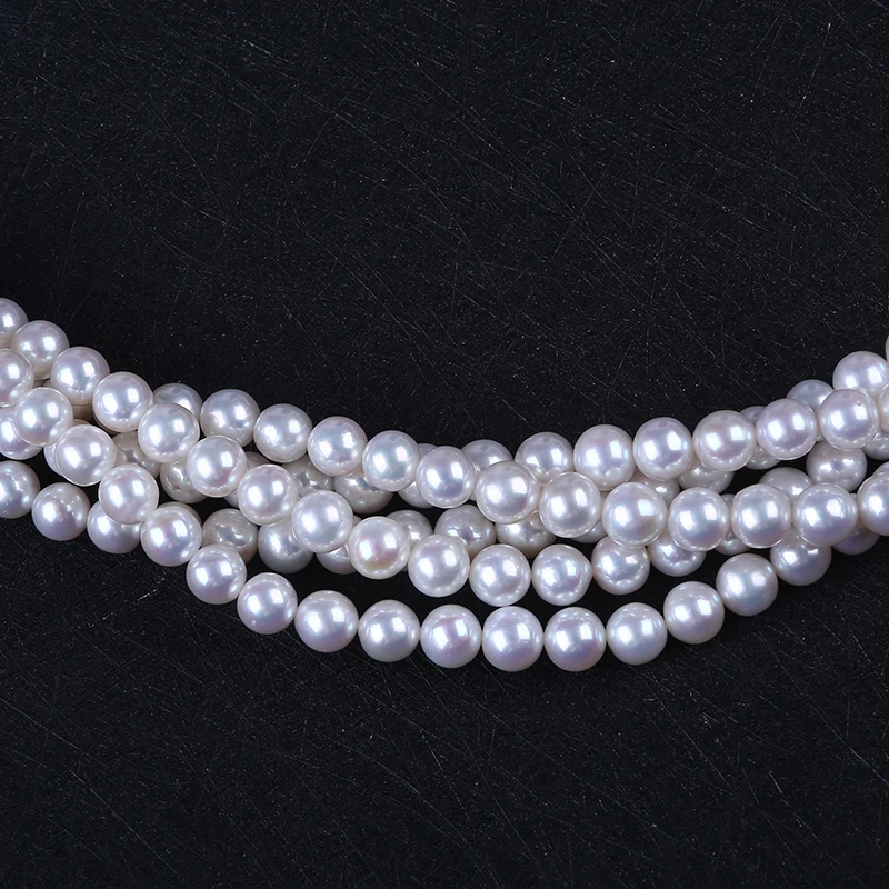 AAAA 8mm 9mm White Akoya Round Shape Seawater Pearl Strand