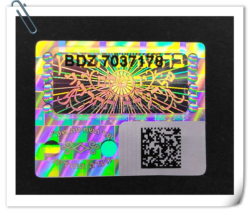 High Security Hologram Paper Label Hologram Print on Paper