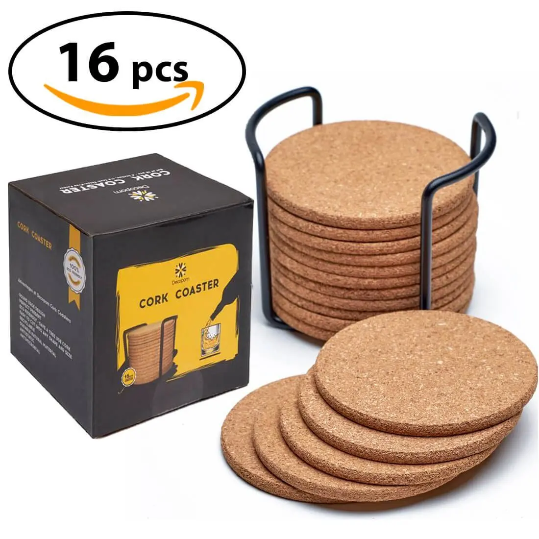 Coaster Caddy Holds 4  4 1/4 Inch Cork or Ceramic Coasters