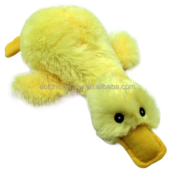 yellow squeaky duck dog toy