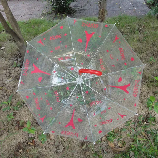 One Time Use Transparent Umbrella Apollo Shape Mushroom Umbrella with logo