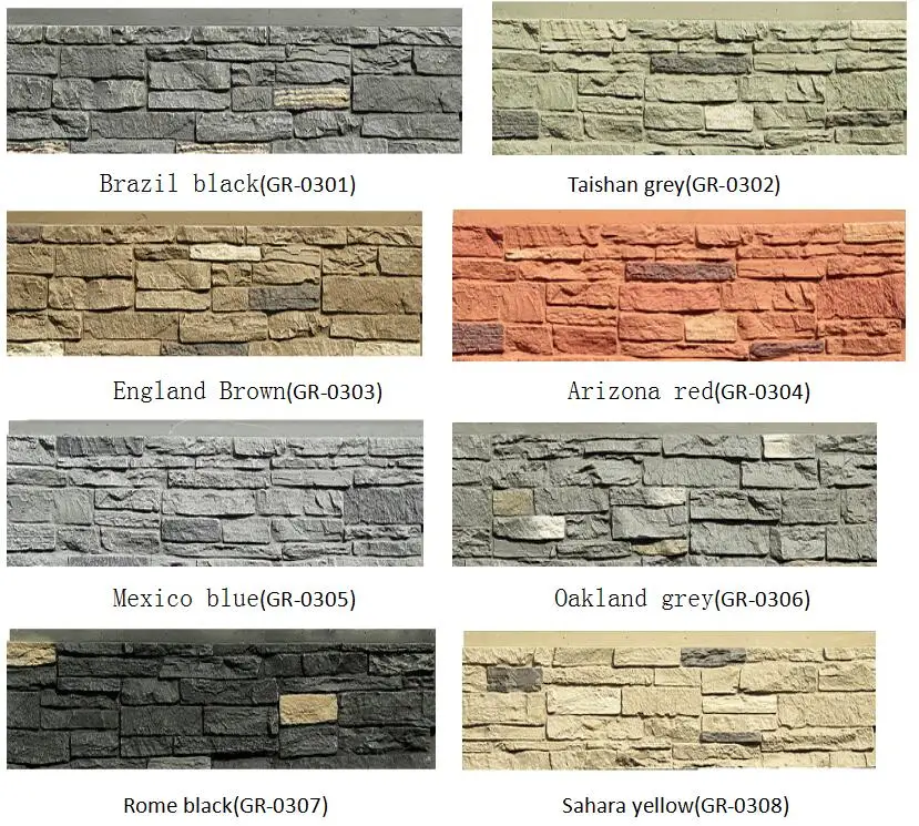 Artificial Stone Type Polyurethane Pu Faux Stone Exterior Lightweight Artificial Stone
