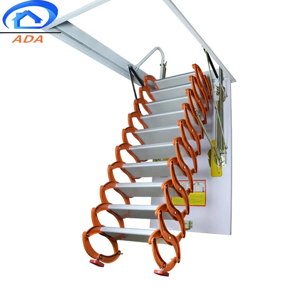 Flexible Pull Down Attic Stairs With Railing