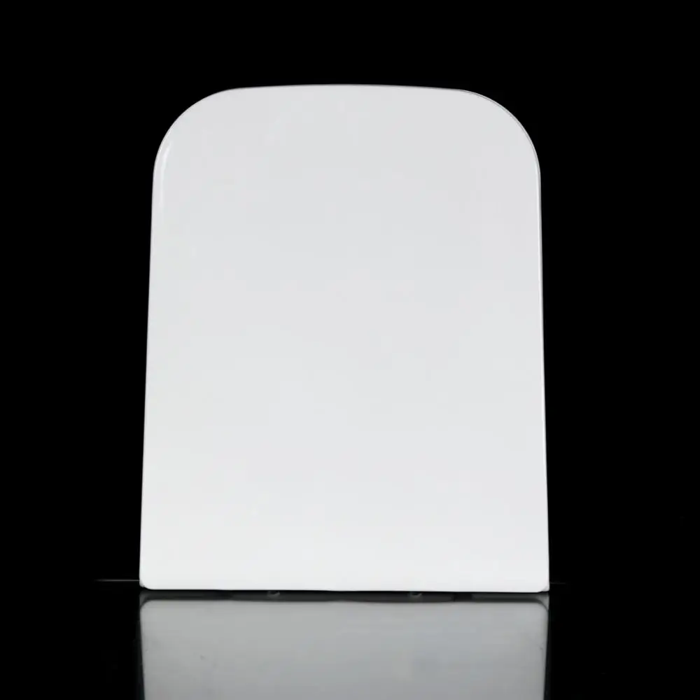 QQ Hinge Squared Shape Soft Closing Mechanism Thin Toilet Seat Cover Lid