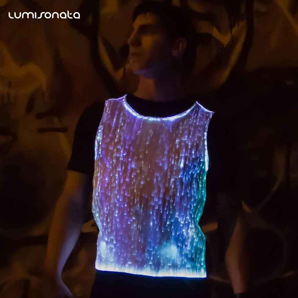 LED bag luminous - light up from optical fibers with control via