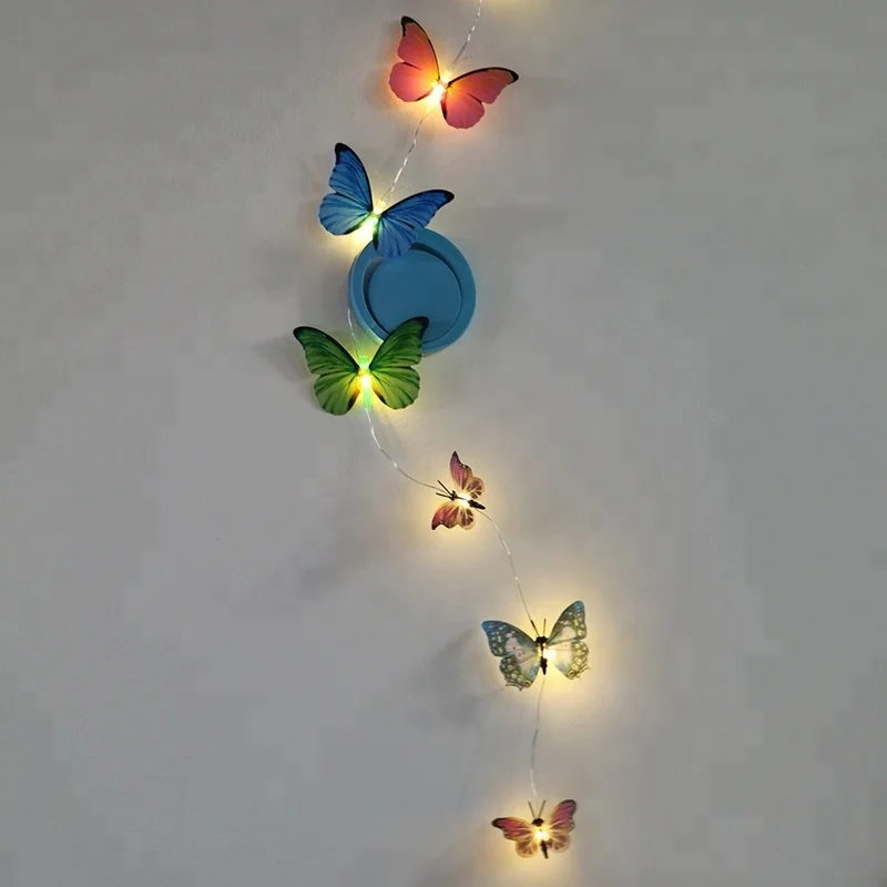 Rechargeable Battery Operated LED butterfly String Lights for Home Decor