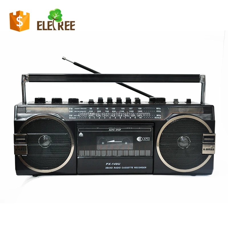 Reproductor de casete de radio retro, grabadora de cassette, reproductor de  cinta, función de transcripción de soporte, tarjeta SD/USB, reproducción