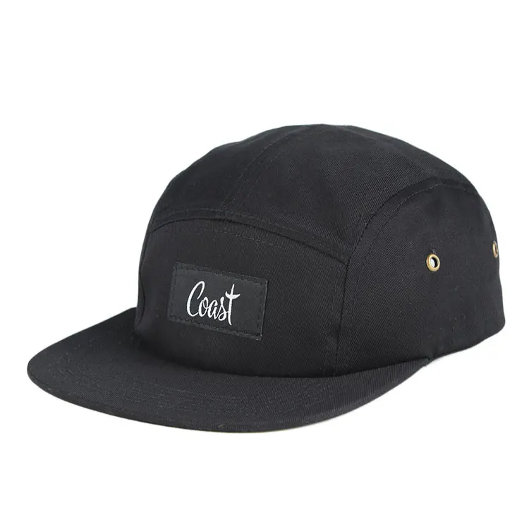 mens black 5 panel hat