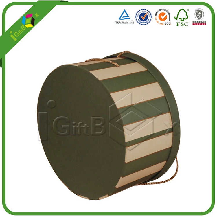 Antique Decorative Extra Large Round Cardboard Storage Cowboy Packaging Hat Boxes for Shipping Baseball  with Lids