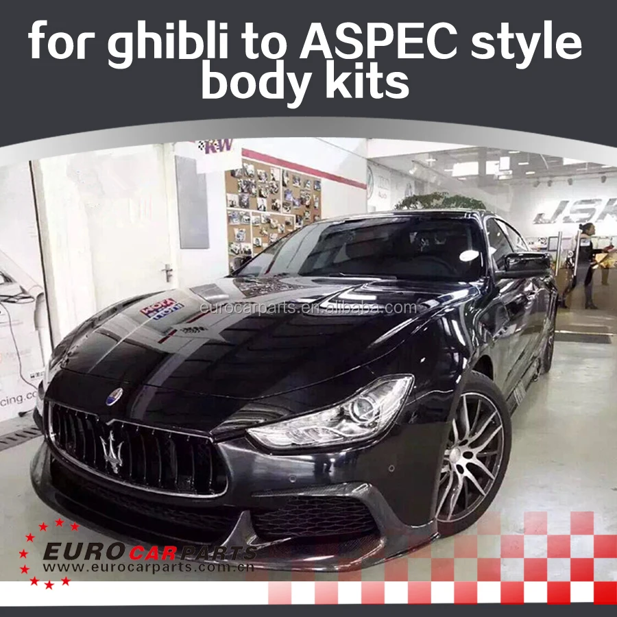 New Body Kits Fit for Maserati Ghibli 13y~ to ASPEC Style Body Kits FRP/carbon Fiber Material Upgrade Replacement Body Parts