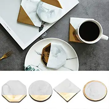 High-end product wedding different types drink custom coasters / marble coaster with gold