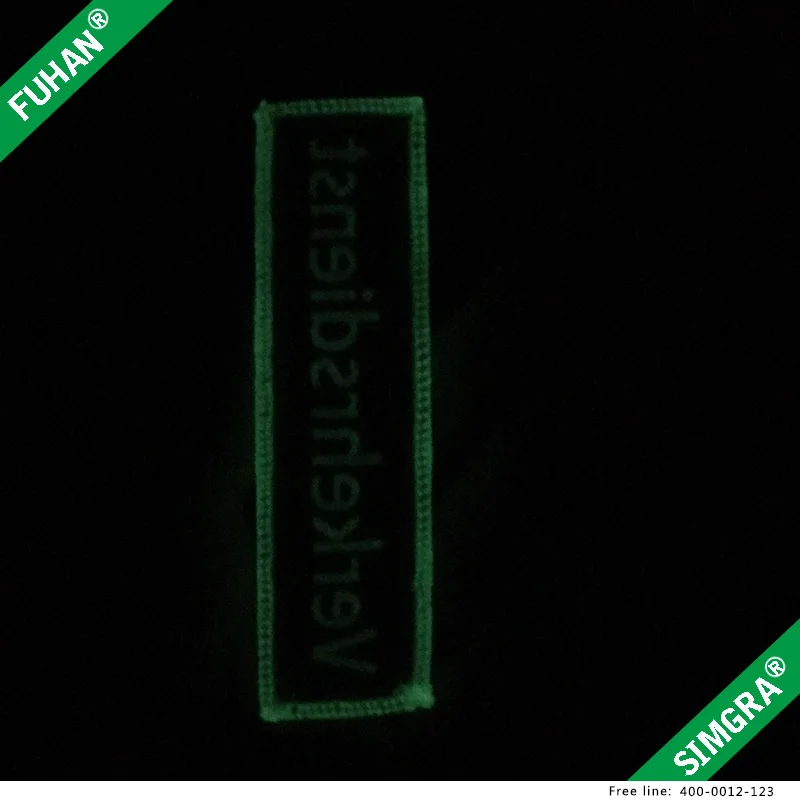 Luxury Custom Damask Woven Label Glow in the Dark Garment Labels  for Clothing