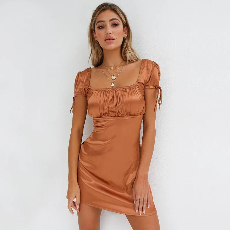 short silk dress with sleeves