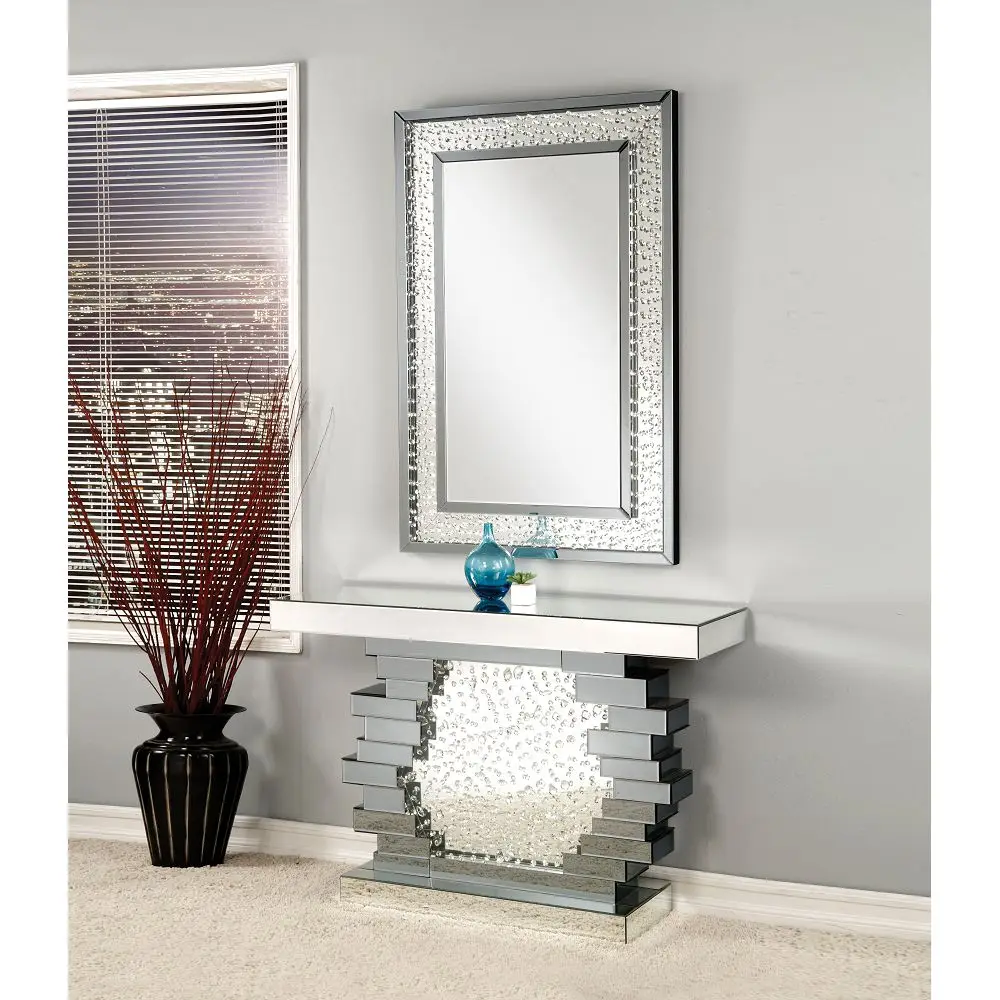 Modern Mirrored Floating Crushed Crystal Console Table - Buy Console ...